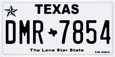 TX license plate DMR7854