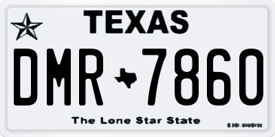 TX license plate DMR7860