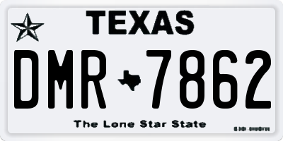 TX license plate DMR7862