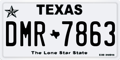 TX license plate DMR7863