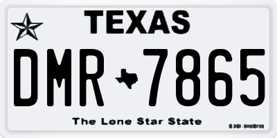 TX license plate DMR7865