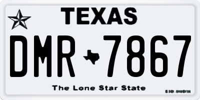 TX license plate DMR7867