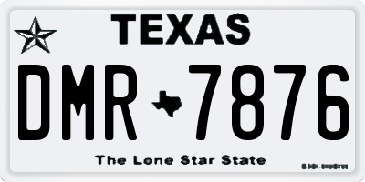 TX license plate DMR7876