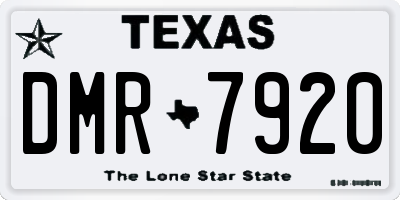 TX license plate DMR7920