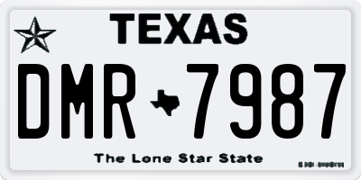 TX license plate DMR7987