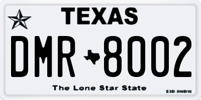 TX license plate DMR8002