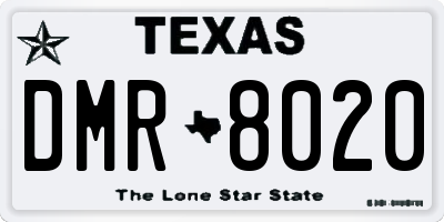 TX license plate DMR8020