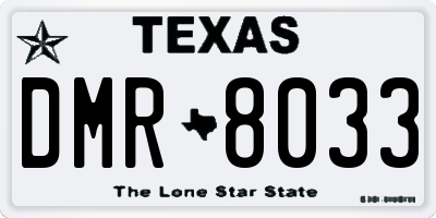 TX license plate DMR8033