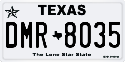 TX license plate DMR8035