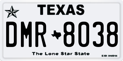 TX license plate DMR8038