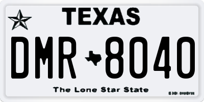 TX license plate DMR8040