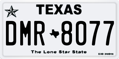 TX license plate DMR8077