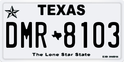 TX license plate DMR8103