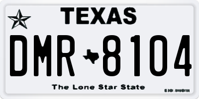 TX license plate DMR8104