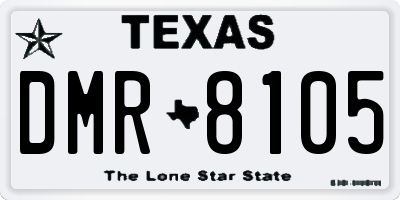 TX license plate DMR8105