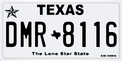 TX license plate DMR8116