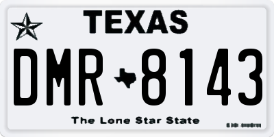 TX license plate DMR8143