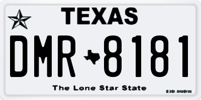 TX license plate DMR8181