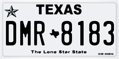 TX license plate DMR8183