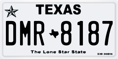 TX license plate DMR8187