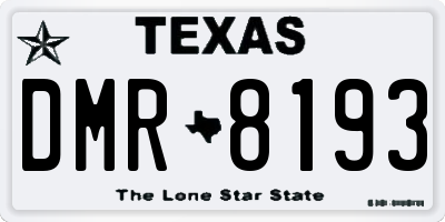 TX license plate DMR8193