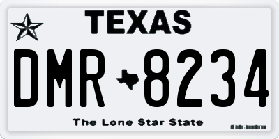 TX license plate DMR8234