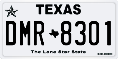 TX license plate DMR8301