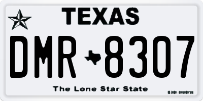 TX license plate DMR8307