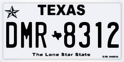 TX license plate DMR8312