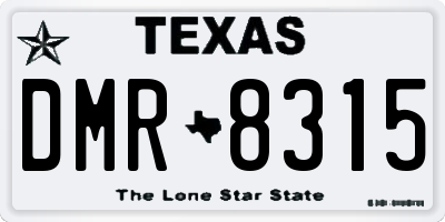 TX license plate DMR8315