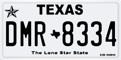 TX license plate DMR8334