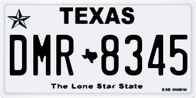 TX license plate DMR8345
