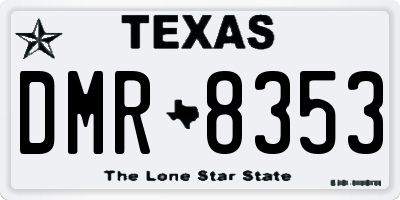 TX license plate DMR8353