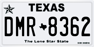 TX license plate DMR8362