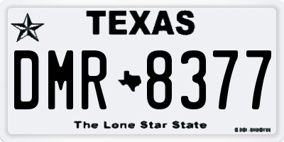 TX license plate DMR8377