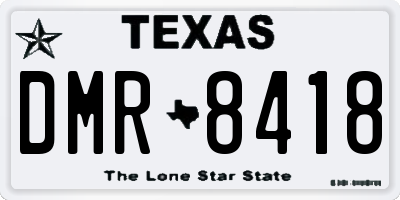 TX license plate DMR8418