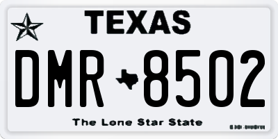 TX license plate DMR8502