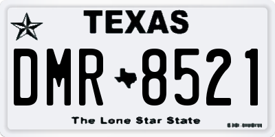 TX license plate DMR8521