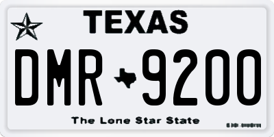 TX license plate DMR9200