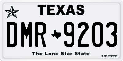 TX license plate DMR9203