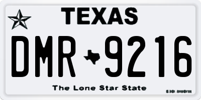 TX license plate DMR9216
