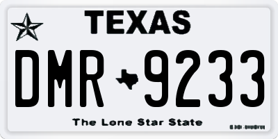 TX license plate DMR9233