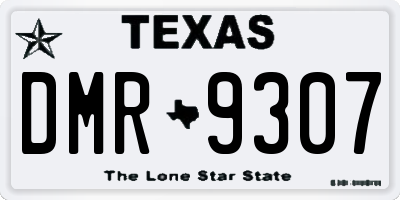 TX license plate DMR9307