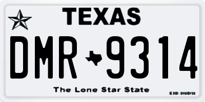 TX license plate DMR9314