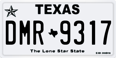 TX license plate DMR9317