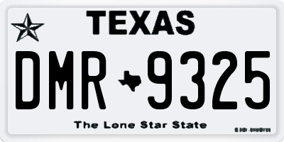 TX license plate DMR9325