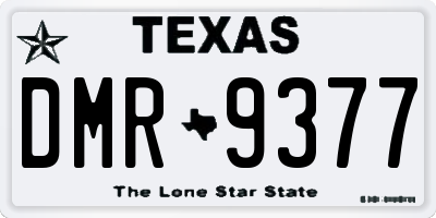 TX license plate DMR9377