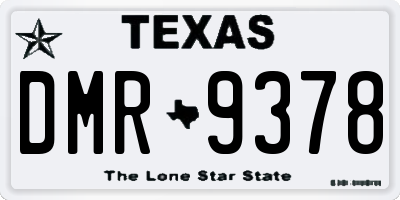 TX license plate DMR9378