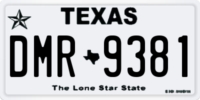 TX license plate DMR9381