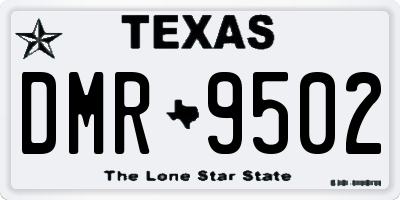 TX license plate DMR9502
